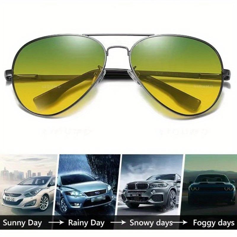Men Women Yellow Green Night Vision Sunglasses Colored Reflective Glasses Sunglasses Black Unisex Fishing Lenses