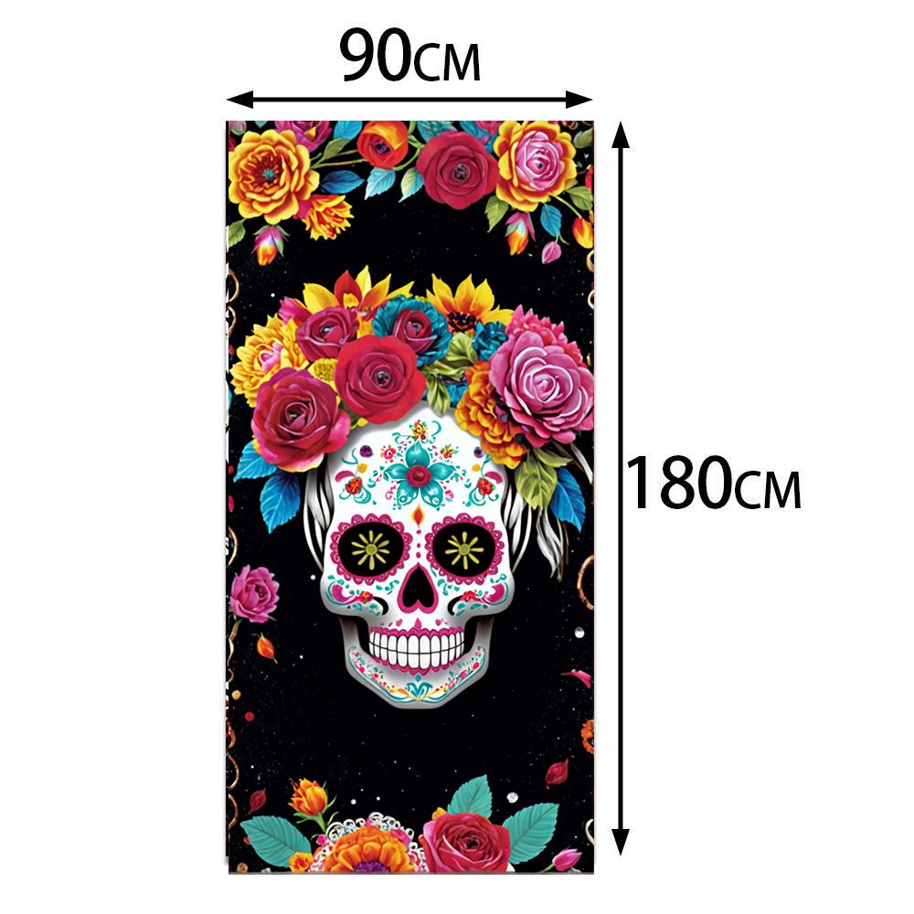 Christmas Tree Pattern Decoration 180x90cm 2025 Christmas Door Cover Banner Party Background Outdoor Porch Sign Can Customized