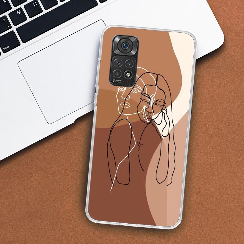 Чехол для телефона с абстрактными линиями для женщин Xiaomi Redmi Note 13 12 12S 11 11S 10 10S 9 9S 11T 11E Pro Plus 8 8T 7 + чехол