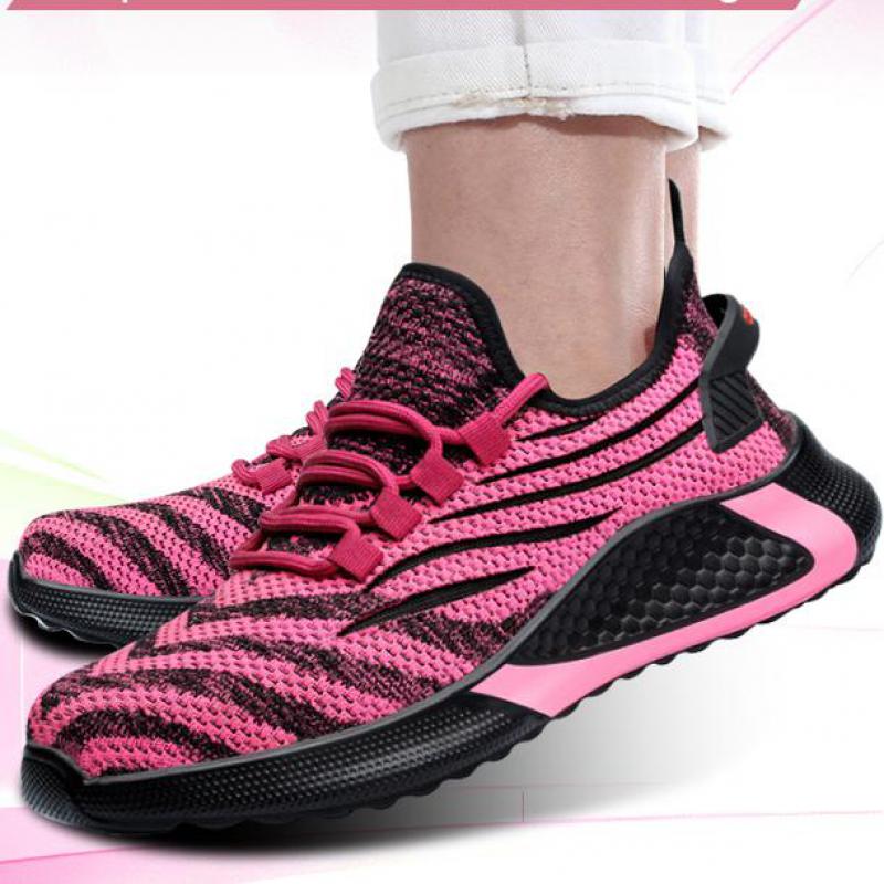 Модная весенняя легкая защитная обувь кроссовки со стальным подноском дышащие рабочие кроссовки для мужчин женщин уличные нескользящие защитные кроссовки