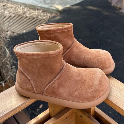 Версия из коровьего флиса, натуральная кожа, ретро шерстяные зимние ботинки женские, на платформе, нескользящие, флисовые, теплые, короткие ботинки Мартин, хлопковые ботинки