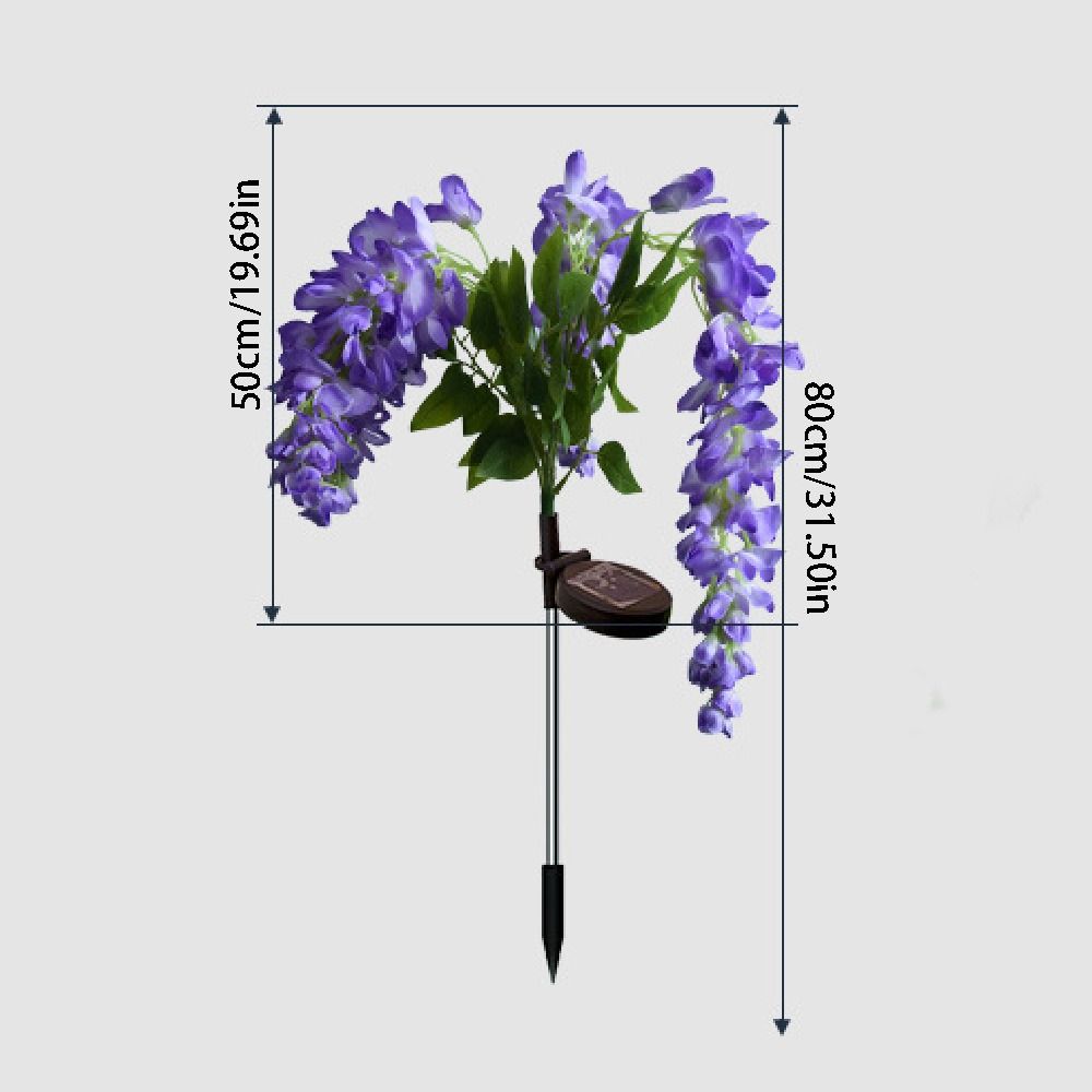 Realistic Solar Wisteria Flower Lamp Waterproof Creative Garden Floor Lamp Artificial Ground Mounted Landscape Lawn Lamp