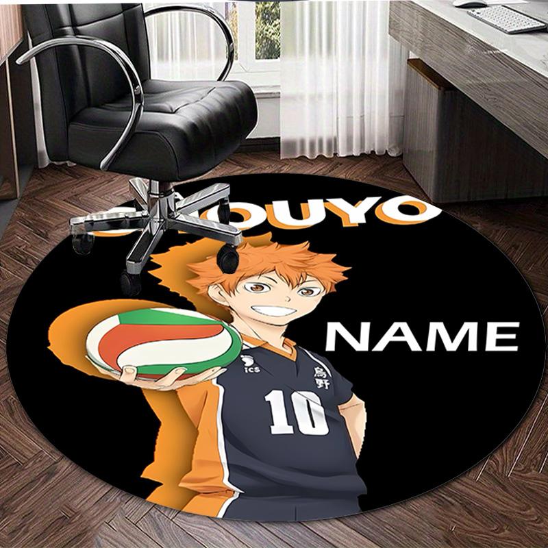 Personalized Haikyuu Round Chair Office Rug - Perfect for Mat, Office Chair & More - Ideal Gift for Birthdays and Holidays