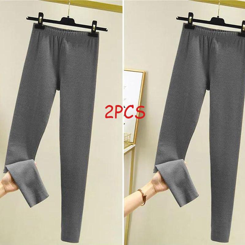 2Pcs Women's Line Pants Underpants Leggings Winter Velvet Inner Warmth Leggings Comfortable and Thin Inner Lining Long Pants