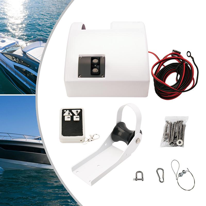 Electric Boat Anchor Winch Saltwater Pontoon Anchor Winch For Small Boats With Wireless Remote Control Kit 25 Lbs