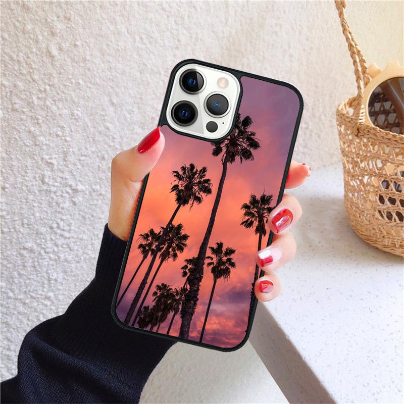 Пальмы небо мягкий Чехол для телефона Cover Для iPhone 17 Air 16 15 14 12 13 Pro Max Plus coque Shell Fundas
