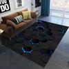 3D Geometric Carpet Neon Lights Rugs Hexagons Carpets for Home Play Gaming Room Decor Livingroom Bedroom Teens E-Sport Rug Mat