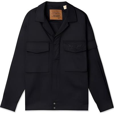 Levis Однотонная Простая Удобная Повседневная Куртка на Одной Пуговице с Длинным Рукавом Мужские Куртки Черная 0017Z-0000