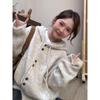 Soft Glutinous Hood Knit Cardigan Women Autumn and Winter Thickened Korean Series Wear Lazy Relaxed Feeling Mid-Length Sweate