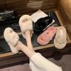 Autumn and Winter Outer Wear Plush Slippers Female Students Net Celebrity Imitation Rabbit Fur Cross Cotton Drag Female