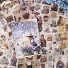 20 Sheets Retro Flower character PET Die cut Stickers book Handmade Decorative Scrapbooking Account Creative Stationery Supplies