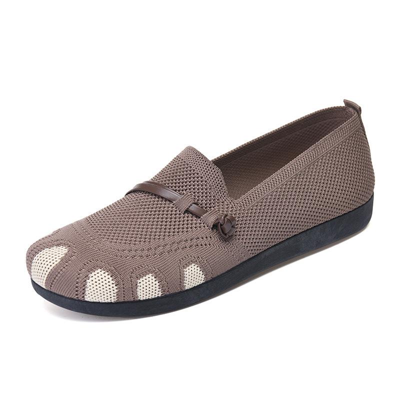 Comfortable Walking Shoes for Elderly Women Soft Sole Slip-on Flats Anti-fatigue Casual Loafers