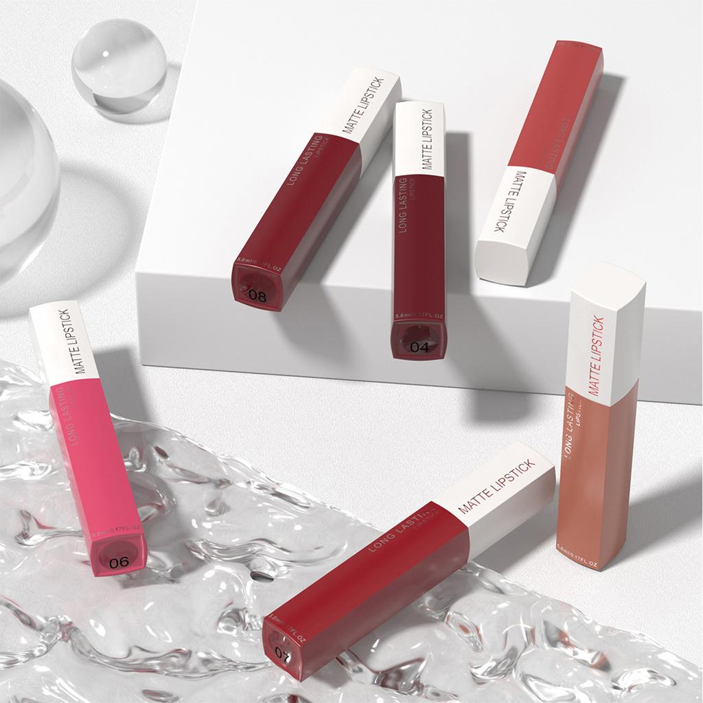 Водостойкая матовая помада для женщин, высокопигментированный стойкий блеск для губ, нелипкий финиш для ежедневного макияжа и макияжа для вечеринок