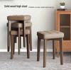 Solid Wood Stackable Stool: Modern Soft-Padded Dining Chair and Dressing Bench