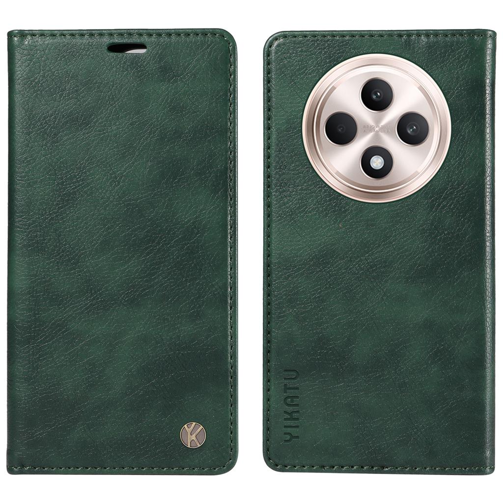 For Oppo Reno12 F 4G Case Wallet Litchi Grain Leather Phone Cover Magnetic Auto-Absorbed