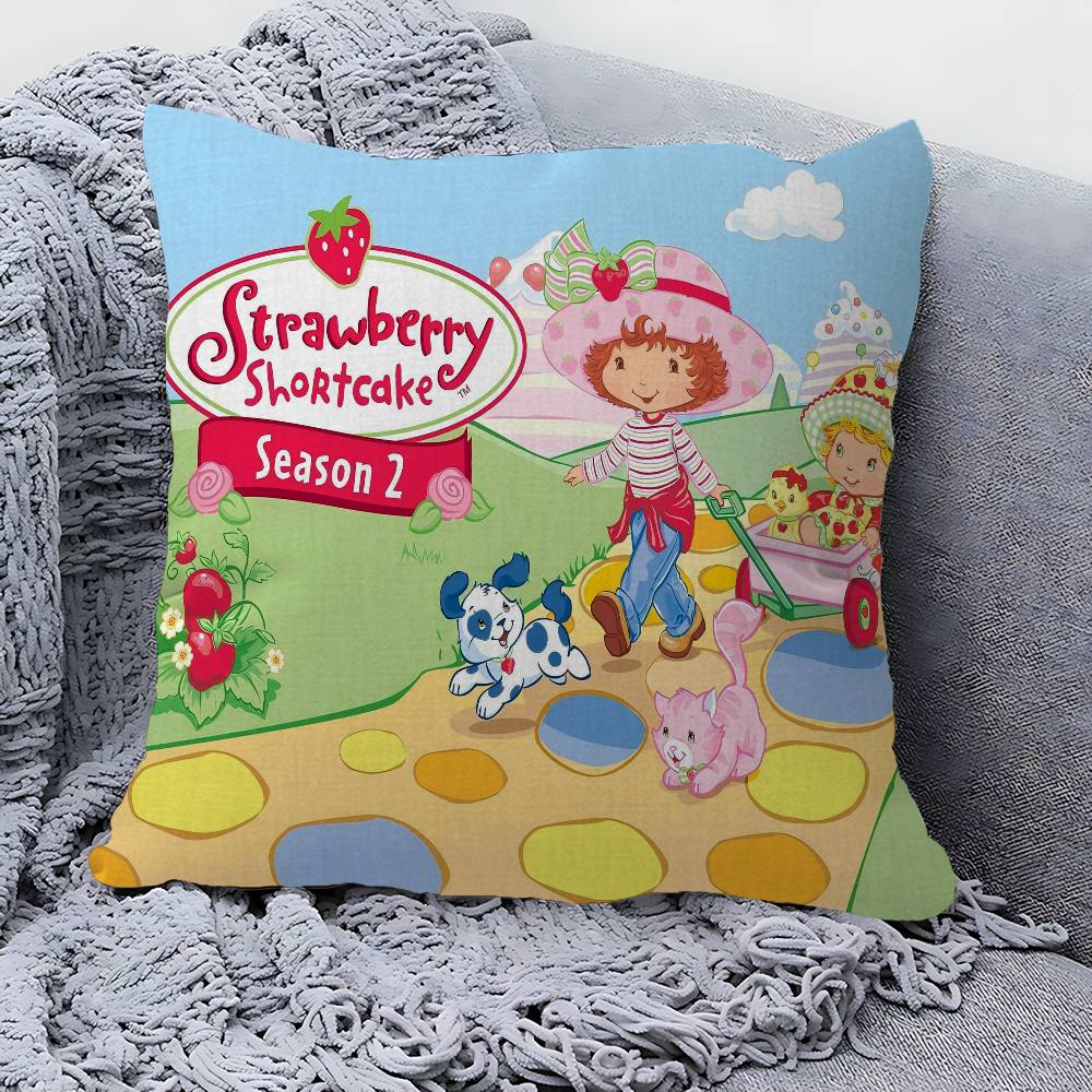 S-Strawberry Cartoon S-Shortcake Girl Pillow Gift Home Office Decoration Pillow Bedroom Sofa Car Cushion Coverpillow Case