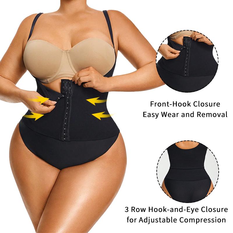 Women Plus Size Open Bust Corset Flat Belly Shaping Corset Front Hook Closure Underwear High Waist Trimmer Tummy Control Fajas