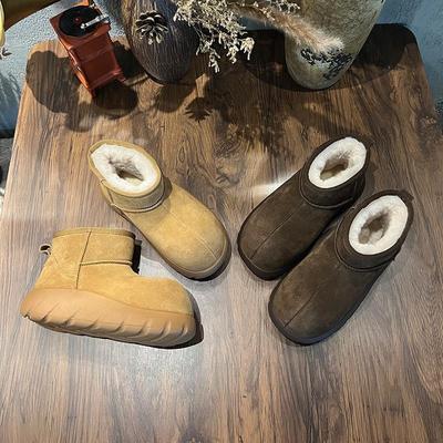 Женские зимние сапоги из пеноматериала с кожаным носком, новые зимние утепленные хлопковые сапоги, теплые короткие сапоги