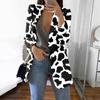 Women's Casual Fashion Print Lapel Long Sleeve Slim Fit Small Button Jacket