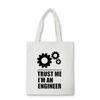 Trust Me I'm An Engineer Print Men Canvas Bag Eco Large-capacity Shopper Bag Teenage Students Shoulder Bag Bolsas