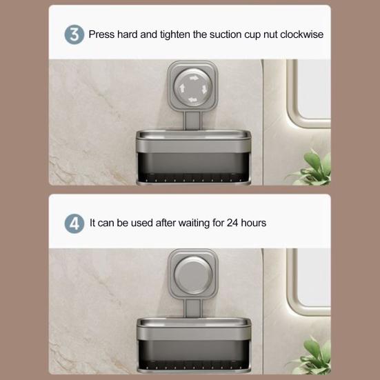 Мыльница на присоске с дренажными отверстиями, двухслойная, настенная, самодренирующаяся, держатель для мыла для ванной комнаты