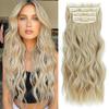 Светло-русые длинные волнистые заколки для наращивания волос Синтетическое волокно Натуральные волнистые 4 шт. Ежедневная одежда Невидимый шиньон