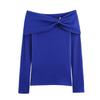 European and American style, new women's clothing, foreign style, fashionable casual off-the-shoulder inlaid top 0264304