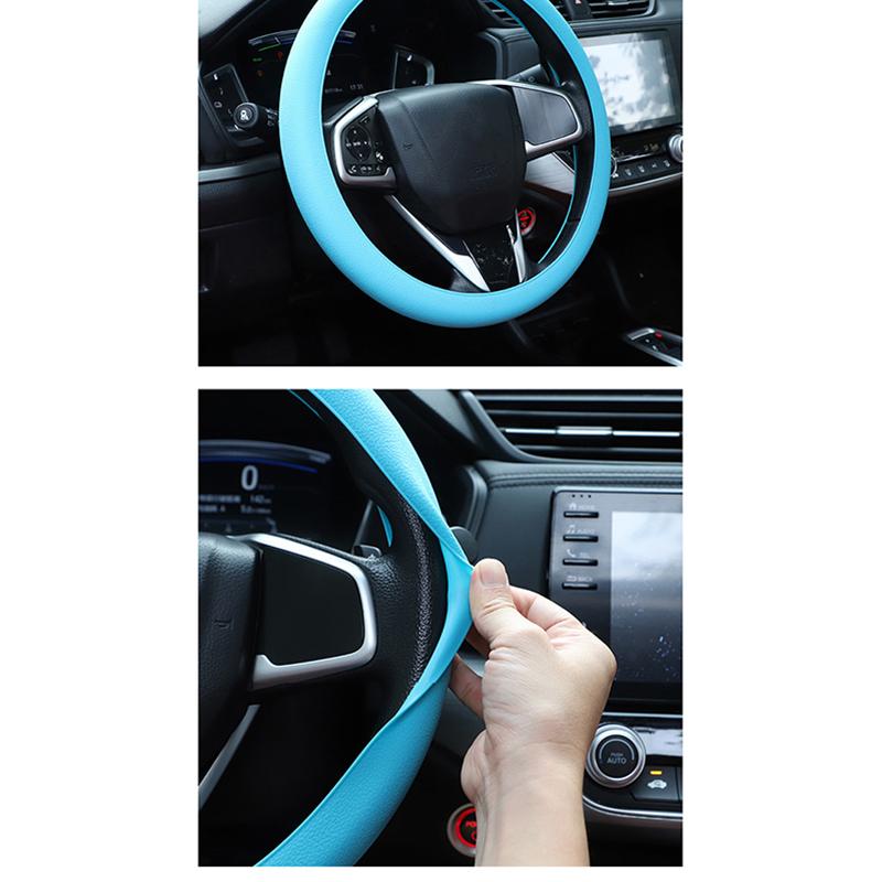 Автомобильный универсальный силиконовый чехол на руль эластичный чехол для перчаток текстура мягкая