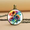 Fashion Hummingbird Necklace Pendant Jewelry Hummingbird Sunflower Butterfly Silver Pendant Chain