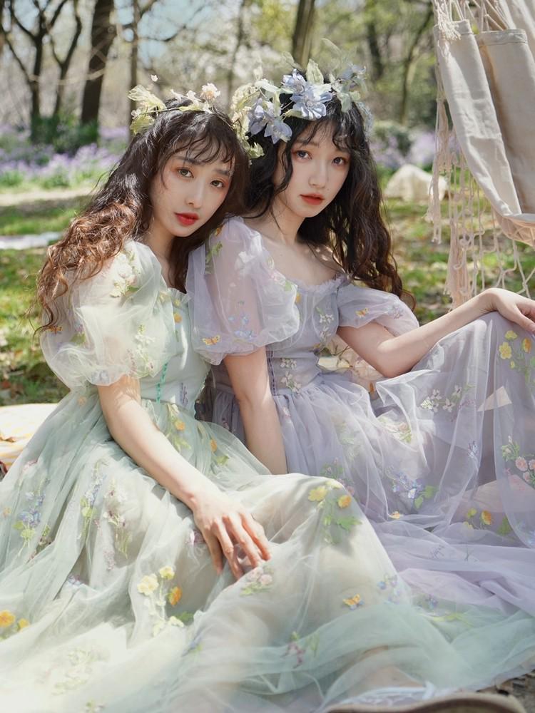 Европейское вышитое многоцветное цветочное тюлевое свадебное платье