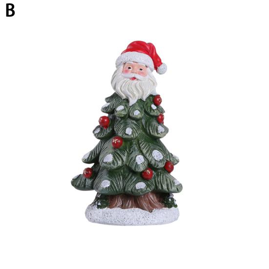 Мини-фигурка рождественской елки, Санта-Клаус, верхушка для рождественской елки, статуэтка из смолы, скульптура для дома и офиса