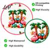 Island Holiday Window Clings Christmas Flamingo Palm Tree Wall Sticker Tropical 3D Effect Removable Festive Home Ornament Decal Waterproof