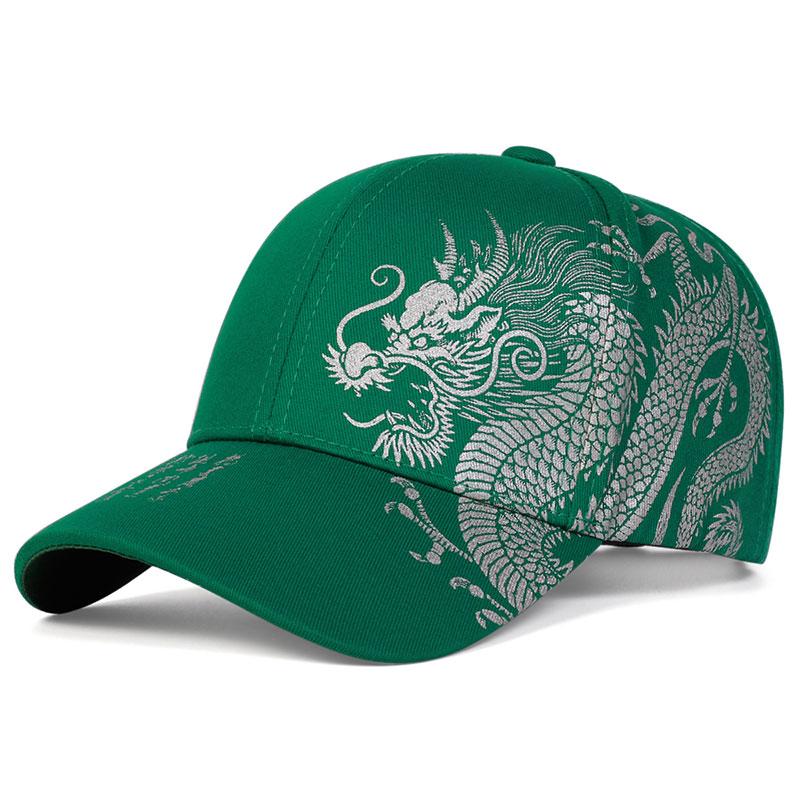 Summer Sunscreen Chinese Style Dragon Print Baseball Cap Fashion Casual Cotton Rapper Hip Hop Caps Trucker Hat Golf Hats