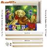 RUOPOTY Picture By Numbers Dog Animal DIY Frame On Canvas Acrylic HandPainted Wall Art Painting Cat For Living Room