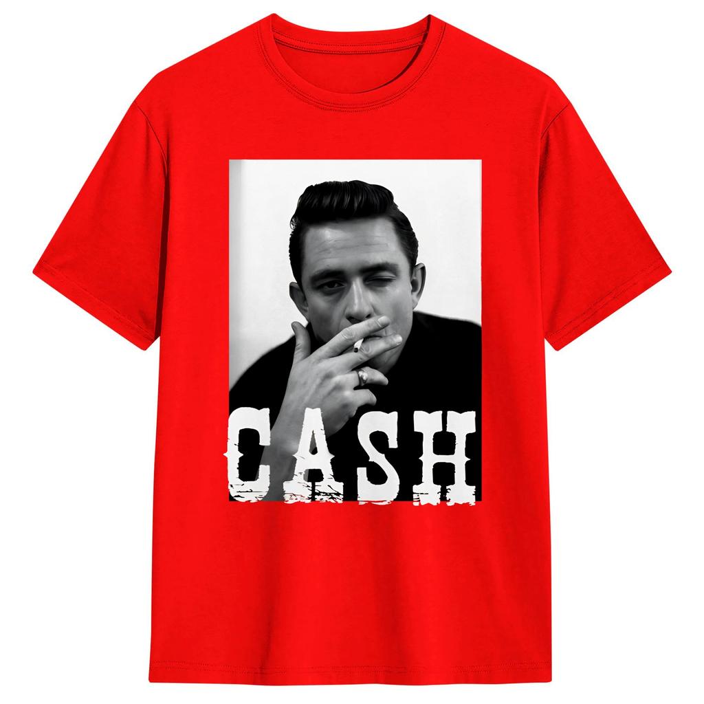 Vintage T Shirt Johnny Cash 100 Cotton T Shirts Hip Hop Tshirt for Unisexs Summer Aesthetic Printed Short Sleeve Tops