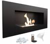 Wall Mounted Bioethanol Fireplace DELTA2 TÜV Black Set