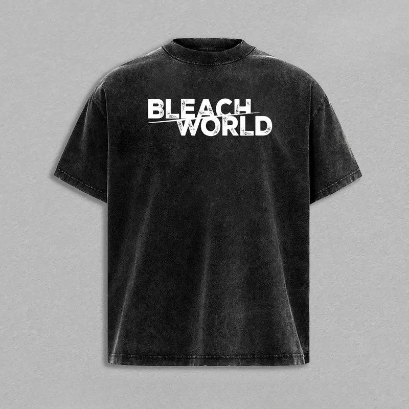 Manga BLEACH Kurosaki Ichigo Printed Tee Men Women Short Sleeve Clothing Washed Cotton T-shirt Casual T Shirt Harajuku Tshirt