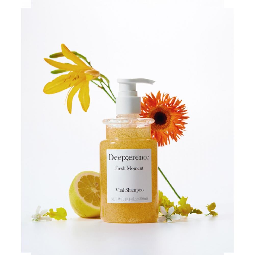 Deeperence [Свежий момент Линия Бесплатная хозяйственная сумка] Парфюмированный шампунь для волос 300 мл + Парфюмированная эссенция для волос 30 мл + Розовая резинка для волос