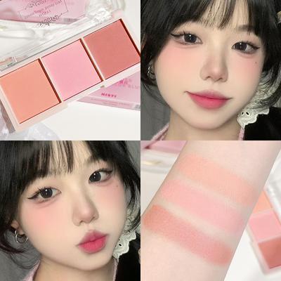Sweetheart Powder Mist Тройные румяна Матовый натуральный телесный макияж для осветления и контуринга, подчеркивающий цвет Тройные румяна