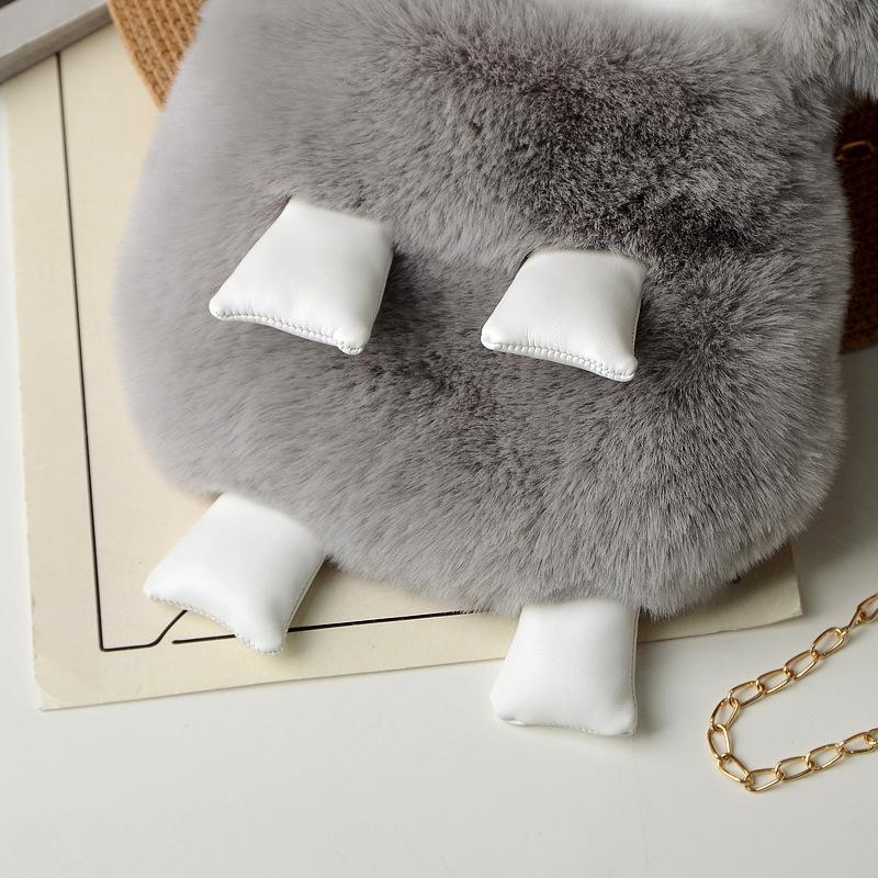 Cute Lamb Bag Wool Bag Change Bag New Autumn and Winter Cute Plush Doll Backpack Chain Messenger Bag Women's Bag
