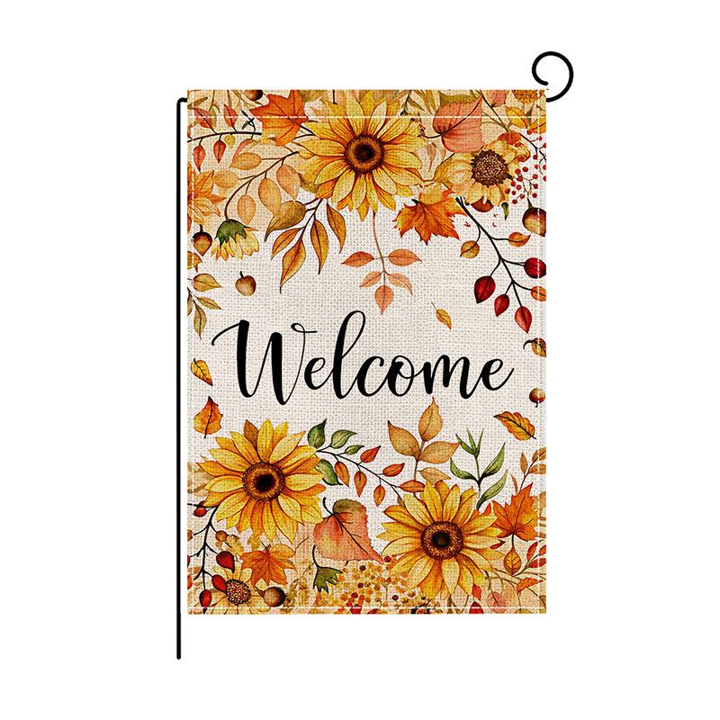 Праздник урожая Садовый флагОсенняя тыква Принт Буква Украшение двора Маленький флаг