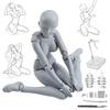 CHALAN Артикулированная фигурка для рисования со стендом от Professional Manga, основа для рисования анатомии человека в полный рост, модель наброска мускулистого персонажа, серый