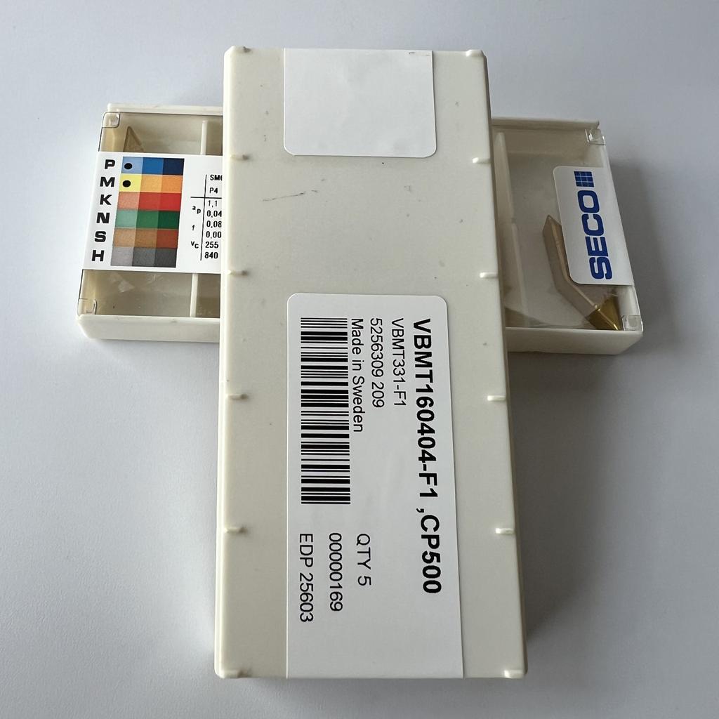 Seco / VBMT160404-F1,CP500 / Оригинальная подлинная твердосплавная пластина для ЧПУ 10 шт.