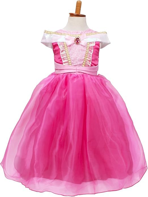 MISOAMISO Kids Princess Dress and Accessory Birthday Gift Set, Halloween, Christmas, (Pink, 120)