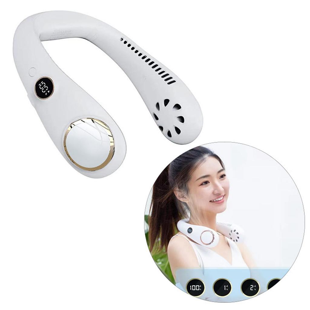 Безлопастной шейный вентилятор USB-зарядка Аккумулятор 2000 мАч Портативный шейный вентилятор с креплением на шею для кемпинга на открытом воздухе