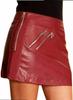 Красная женская юбка из натуральной кожи ягненка, стильная мини-юбка ручной работы