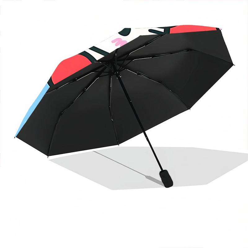 1pc Hello Kitty Cherry Blossom Automatic Folding Umbrella - Portable 3-Fold Design with Iron Frame, Perfect for Outdoor Use, Festive Gifts, Travel, Da