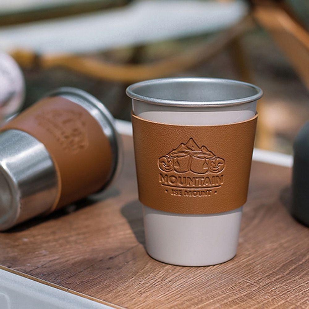 Cup Heat Insulation Cover Stainless Steel Cup Sleeve Cup Sleeve Leather Cup Cover Protective Cover