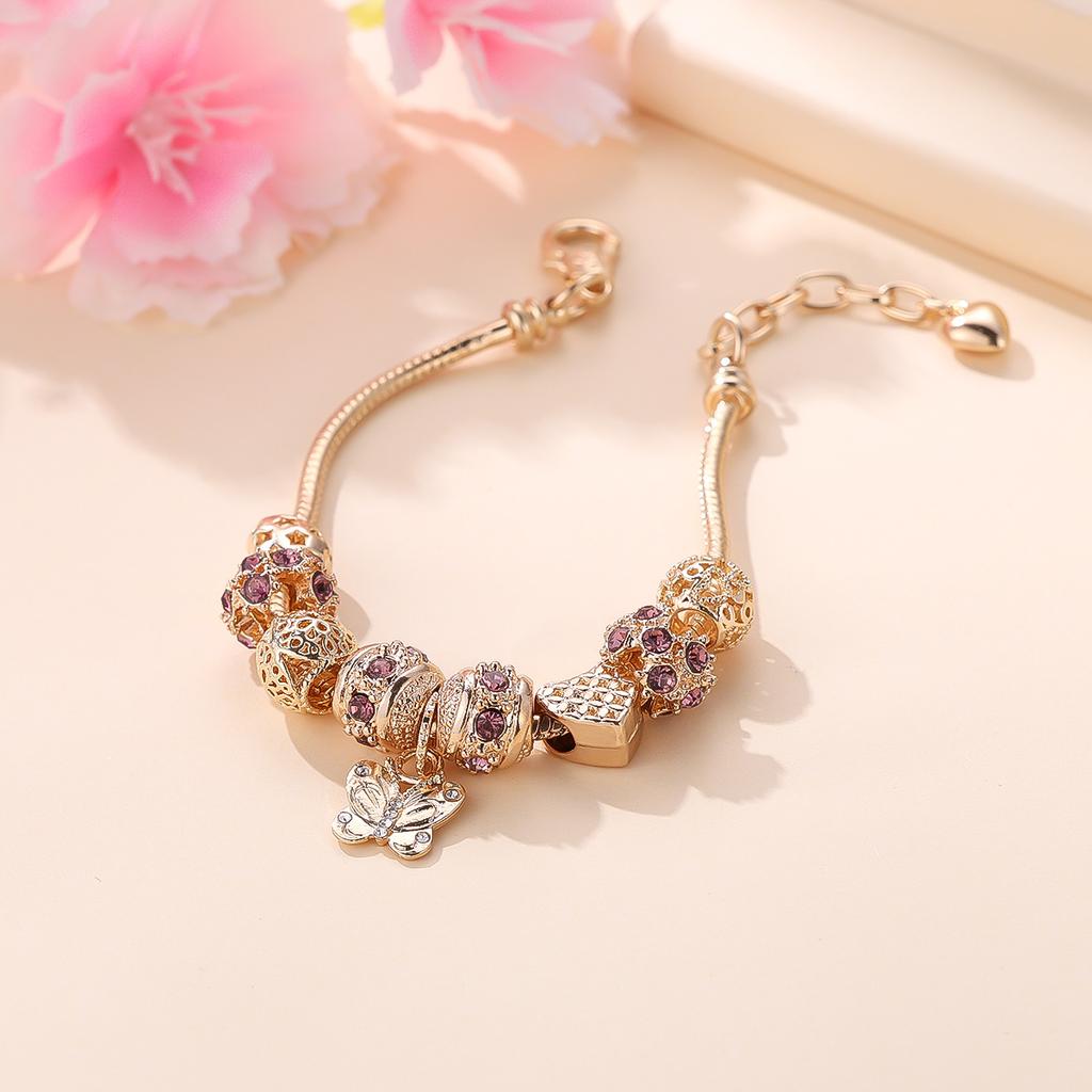 Милый браслет-бабочка, модные рождественские украшения на Хэллоуин, браслет с сердцем из бисера, подвеска в форме сердца, браслет-цепочка, ювелирные изделия на день святого Валентина