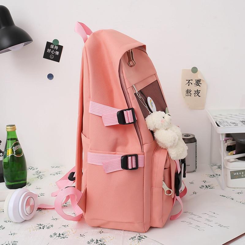 4 шт., комплект школьных сумок, новые холщовые школьные сумки для девочек-подростков, милые школьные рюкзаки для ноутбуков, женские дорожные сумки, студенческие сумки для книг